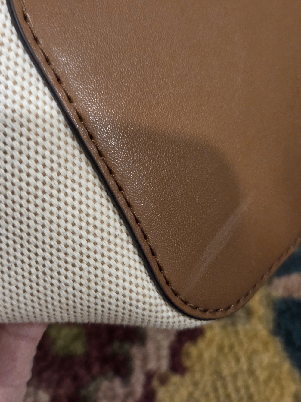 Michael Kors Cream Canvas Tote Crossbody with Brown Trim - Picture 6 of 11